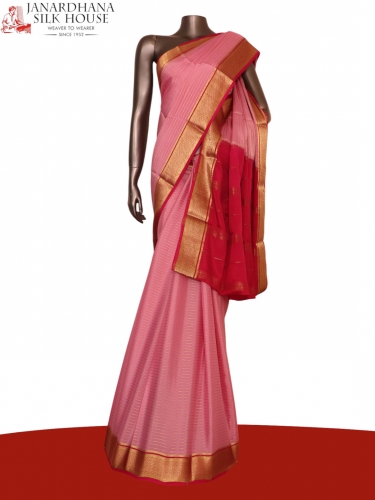 Contrast Classic Mysore Crepe Silk Saree